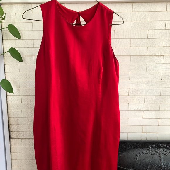 Vintage red silk dress! S/M - Picture 3 of 4